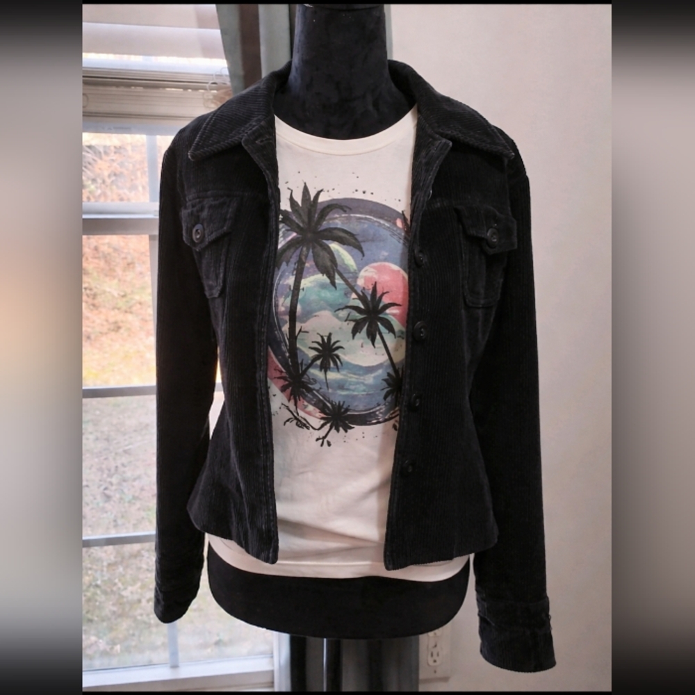 Great! American Eagle Outfitters Vintage 90s Black Corduroy Jacket Women's Small